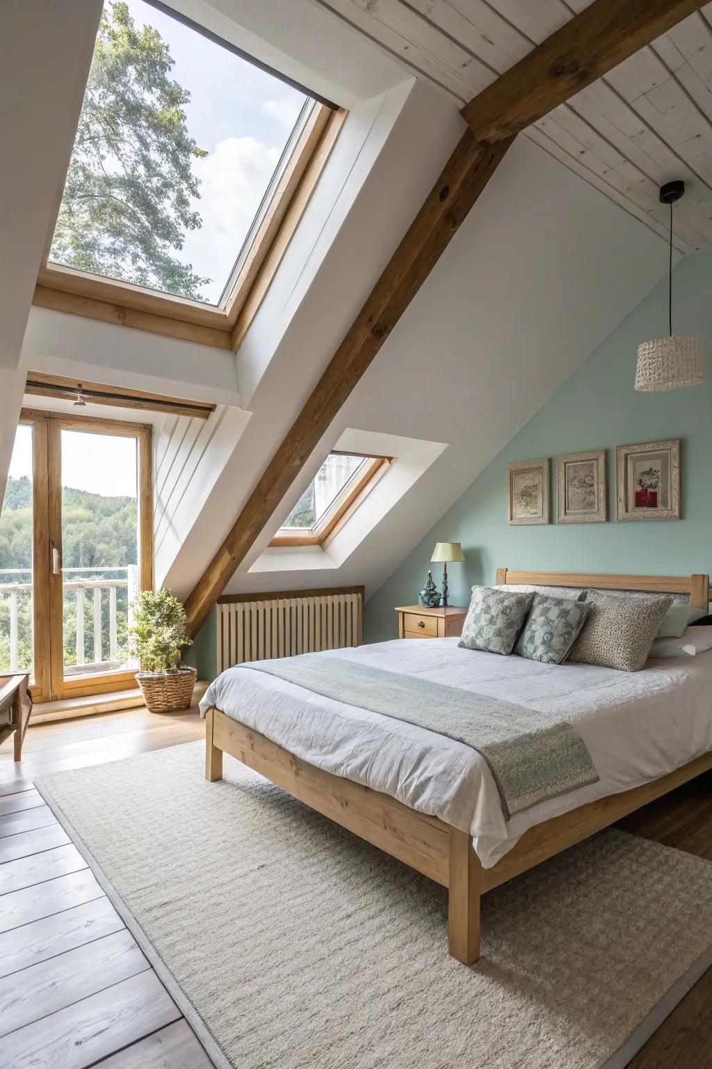 Low-profile furniture enhances the sense of space.
