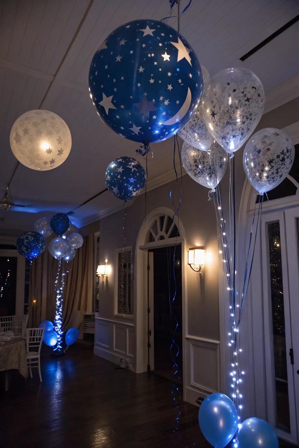 Conjure a night-time dream with a starry balloon panorama.