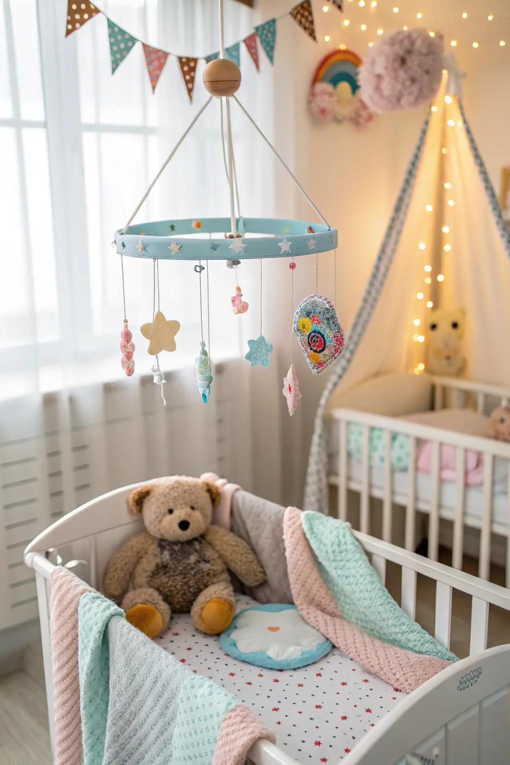 An amusing spinner adds a fun and soothing part.