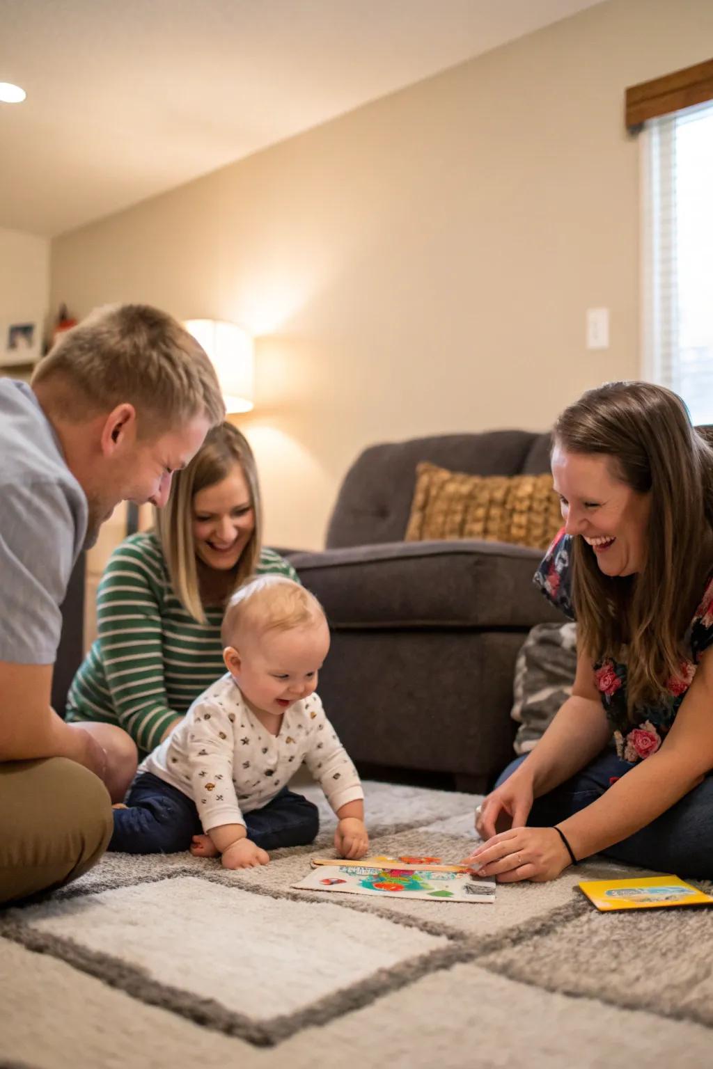 Family involvement renders monthly photos extra memorable.