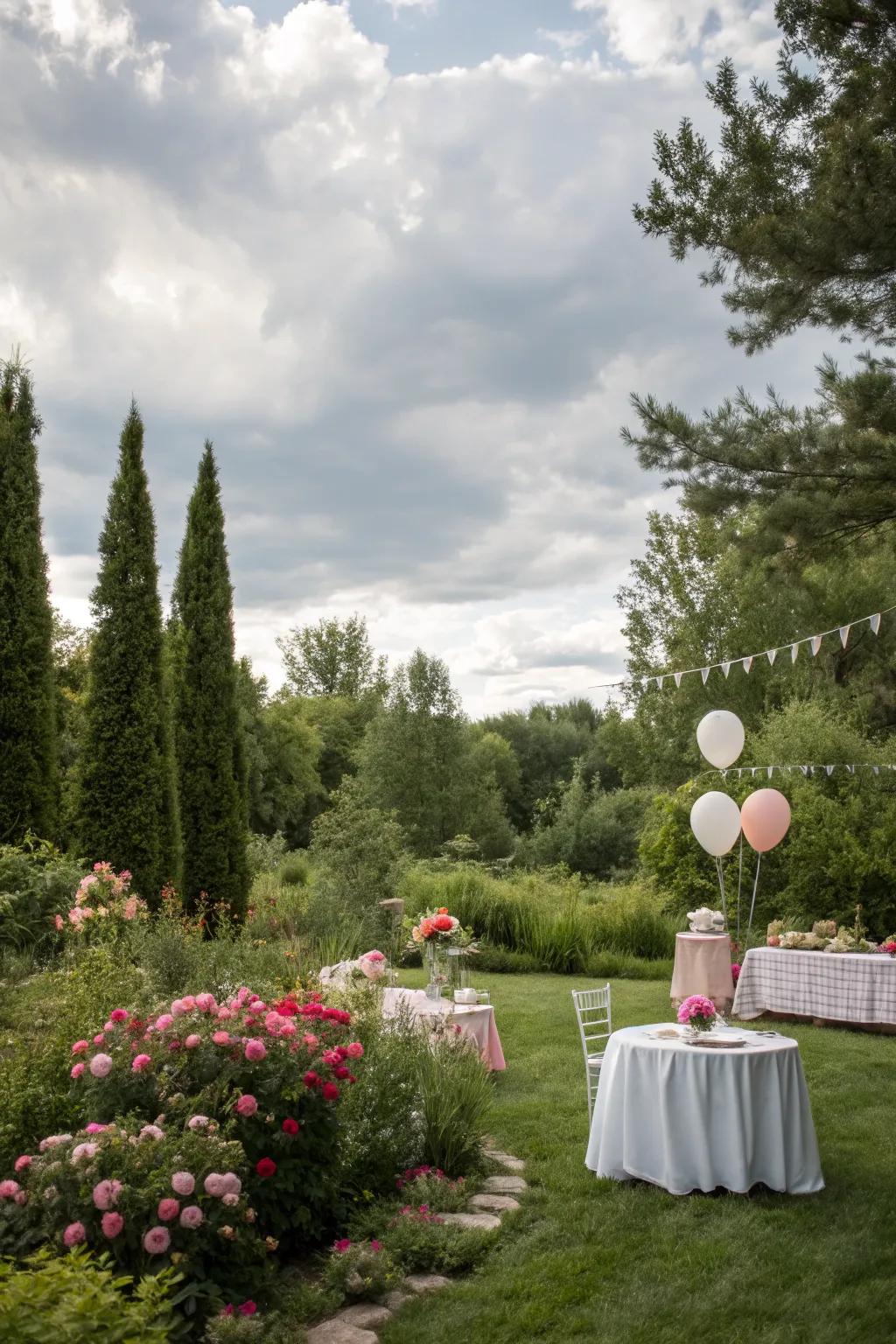 An open-air garden space presents natural beauty and fresh air.
