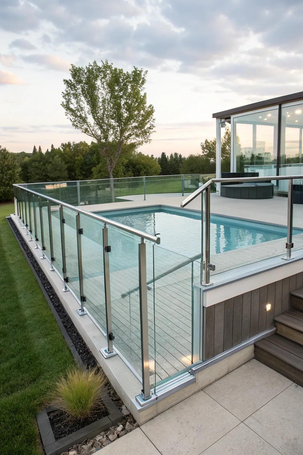 Modern railings ensure safety without sacrificing style.