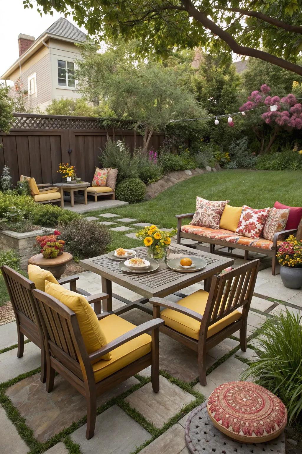 A selection of seating types makes a cozy, social place.