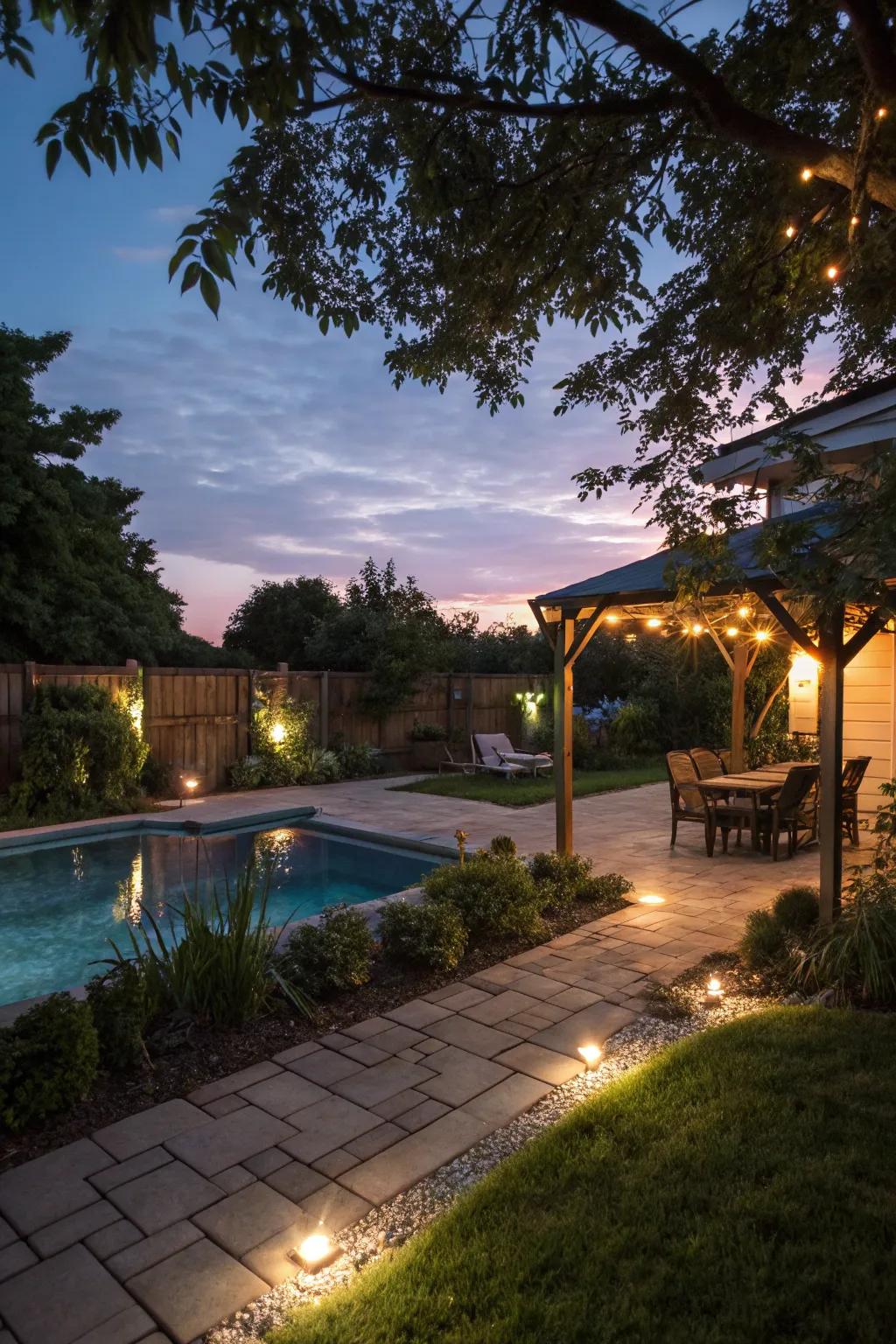 Produce a magical evening environment using solar lighting.