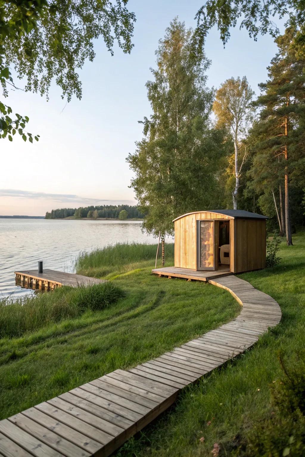 Lakeside amusement offering a view.