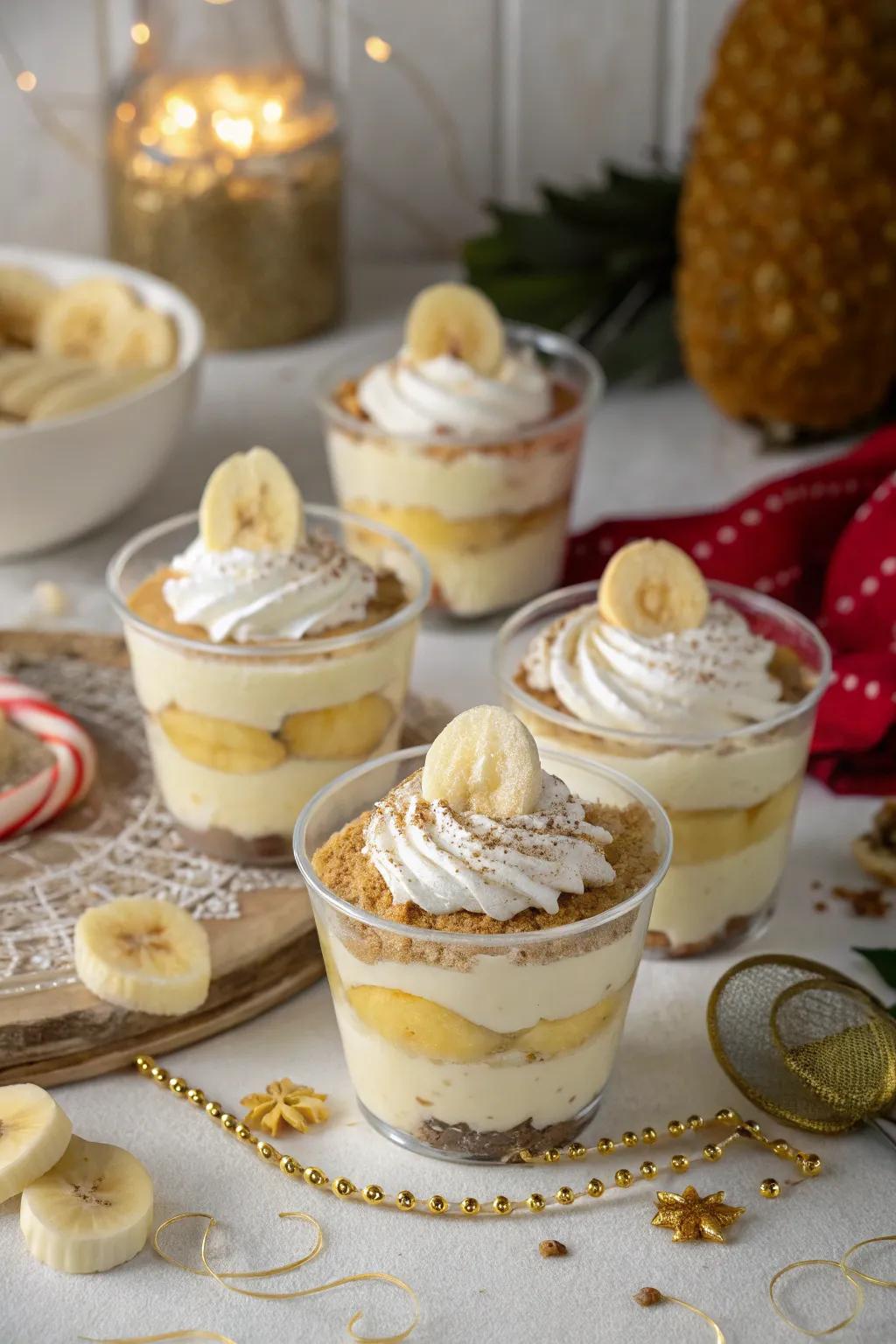 Mini banana pudding cups turn any gathering into a sweet party.
