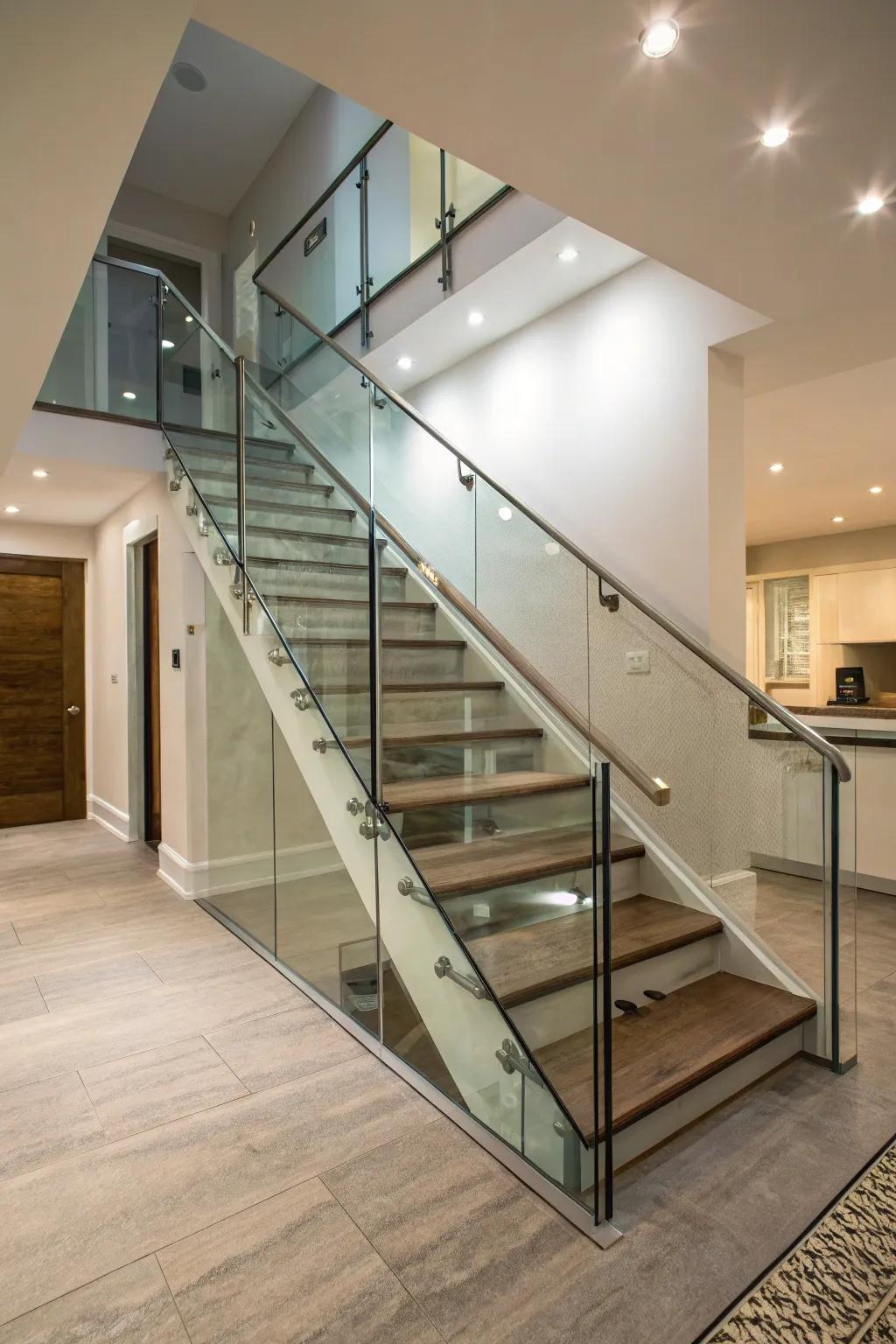 Transparent railings open up space and light.