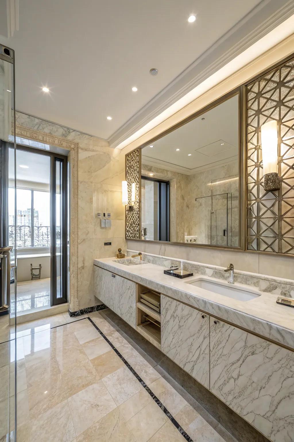 Reflective surfaces amplify light for a brighter space.