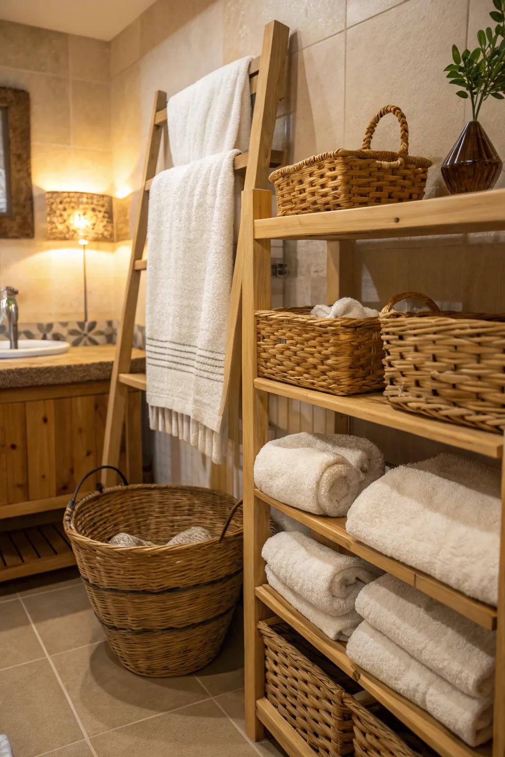 Comforting extras bring warmth and coziness to your bathroom.