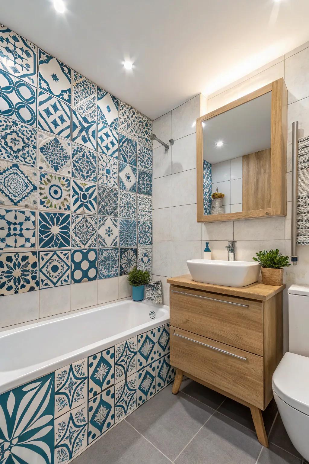 Accent walls serve as striking focal points in any bathroom.