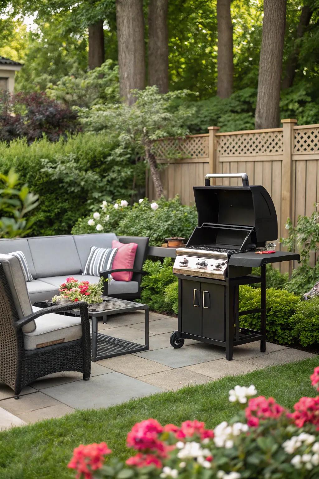 Versatile dual-fuel grill for varied cooking styles.