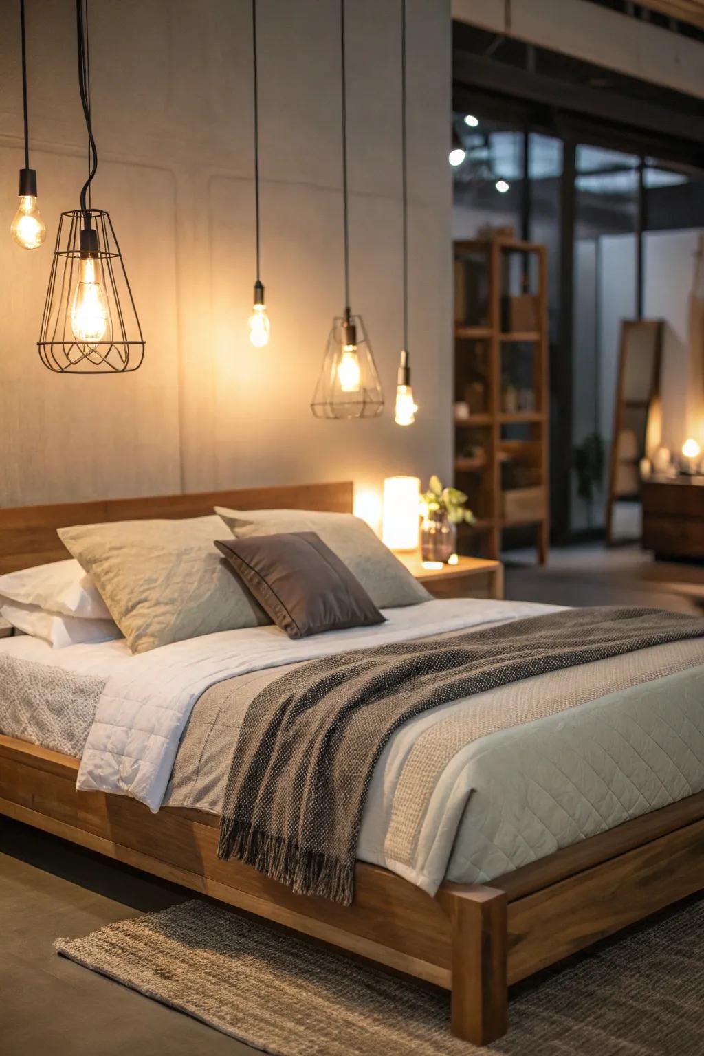 Soft lighting establishes an inviting and cozy atmosphere.