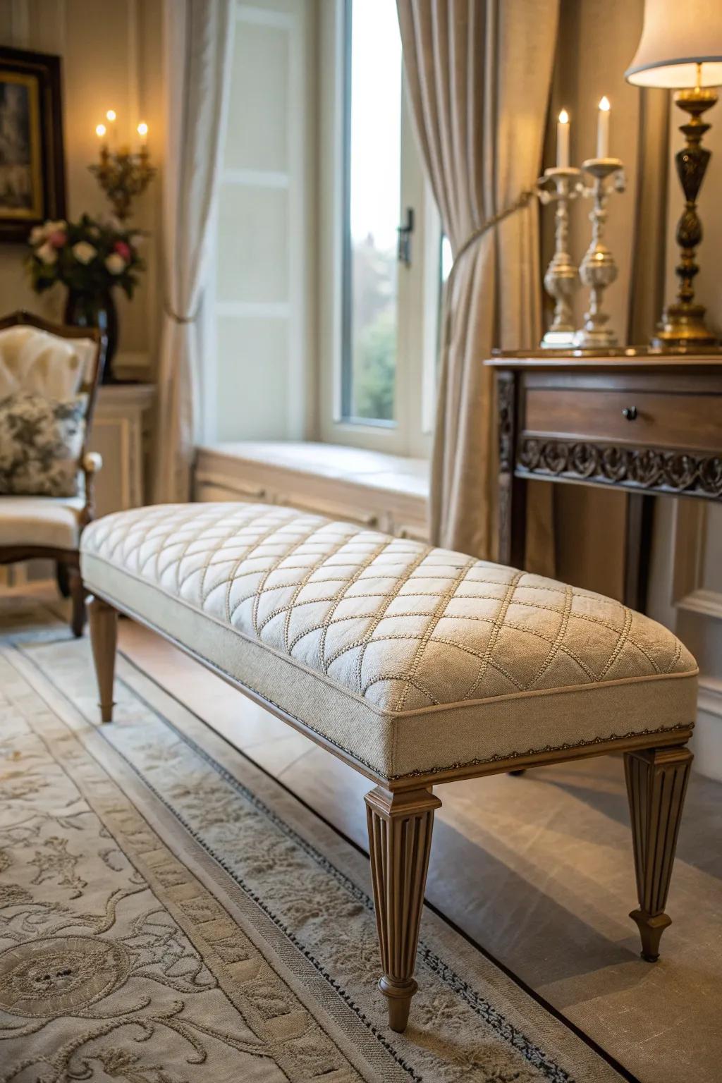 Quilted seats offer comfort with a hint of luxury.