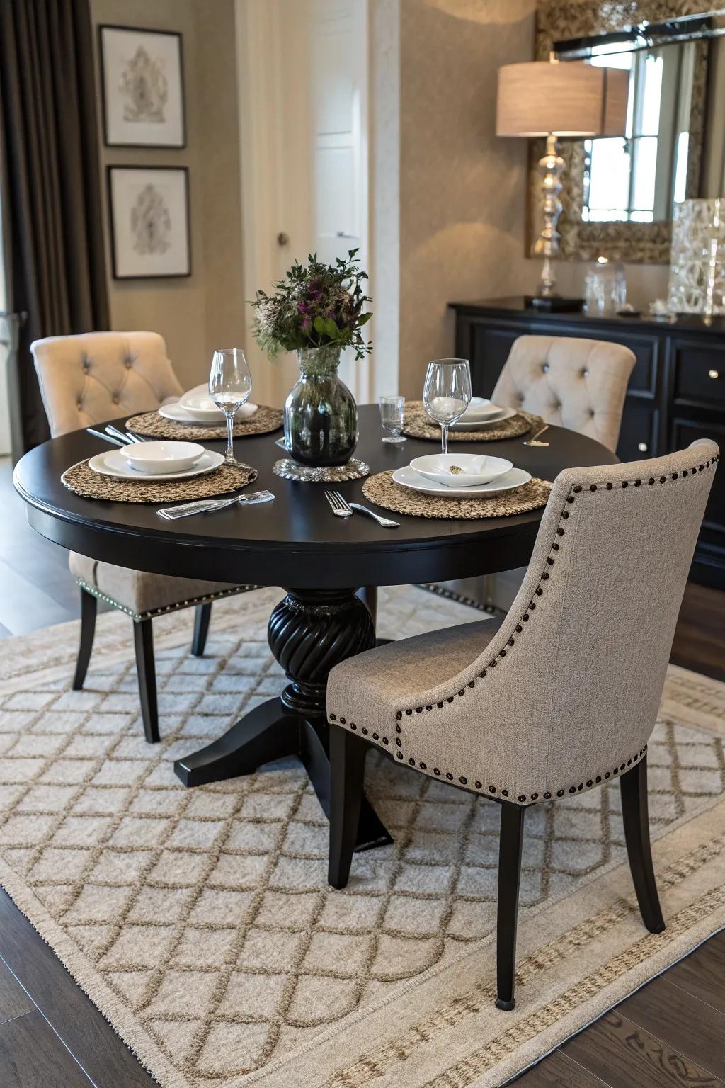 Textures amplify the inviting ambiance of your dining space.