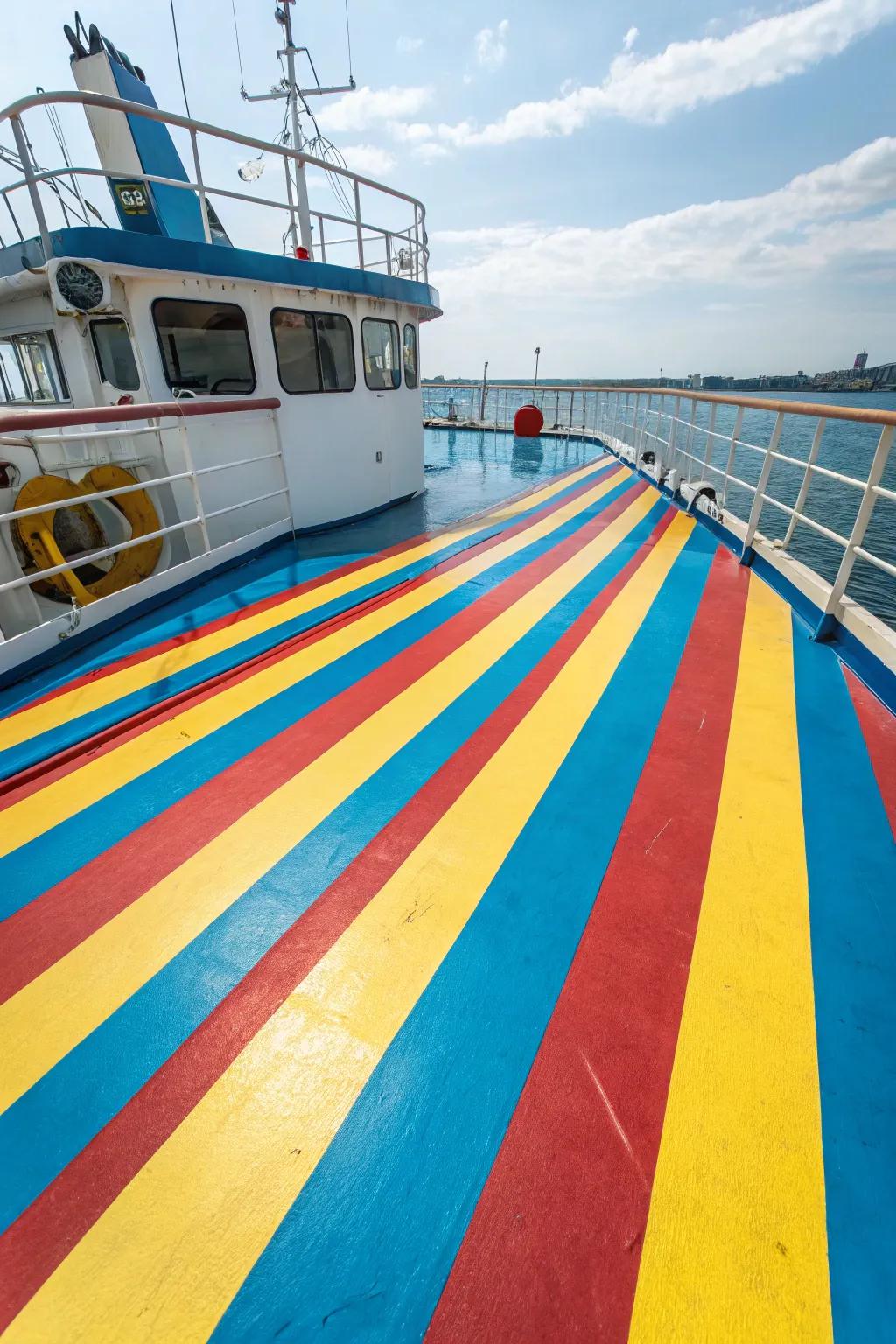 Stripes inject a spirited and dynamic twist.