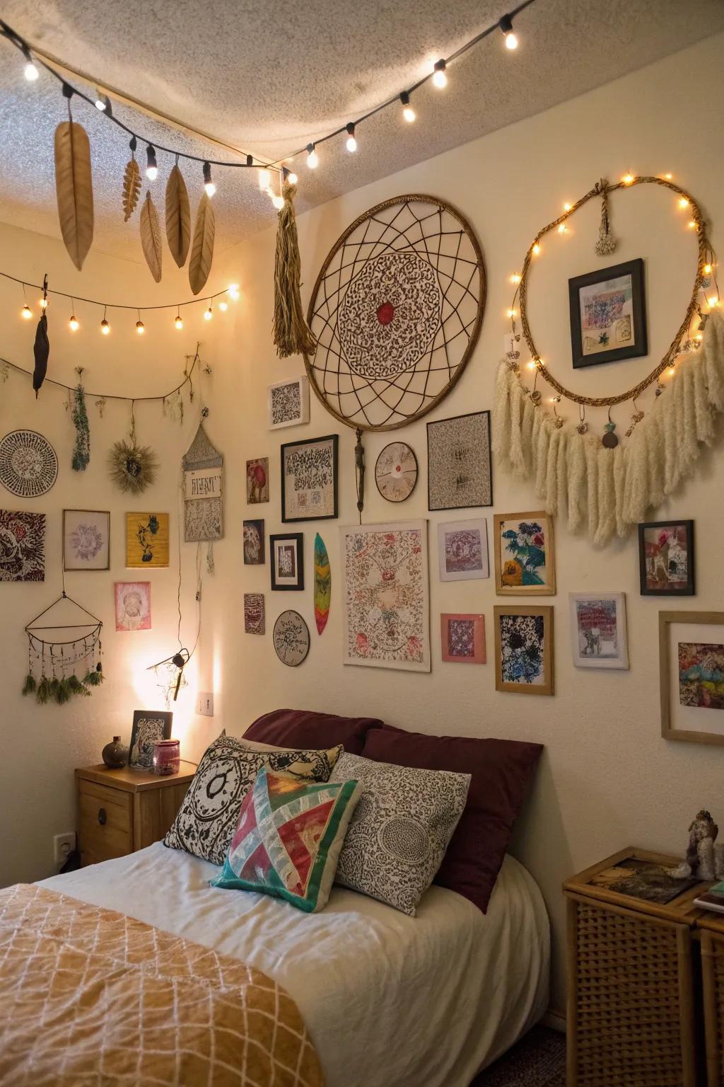 Personalized design pieces make a bohemian room genuinely special.