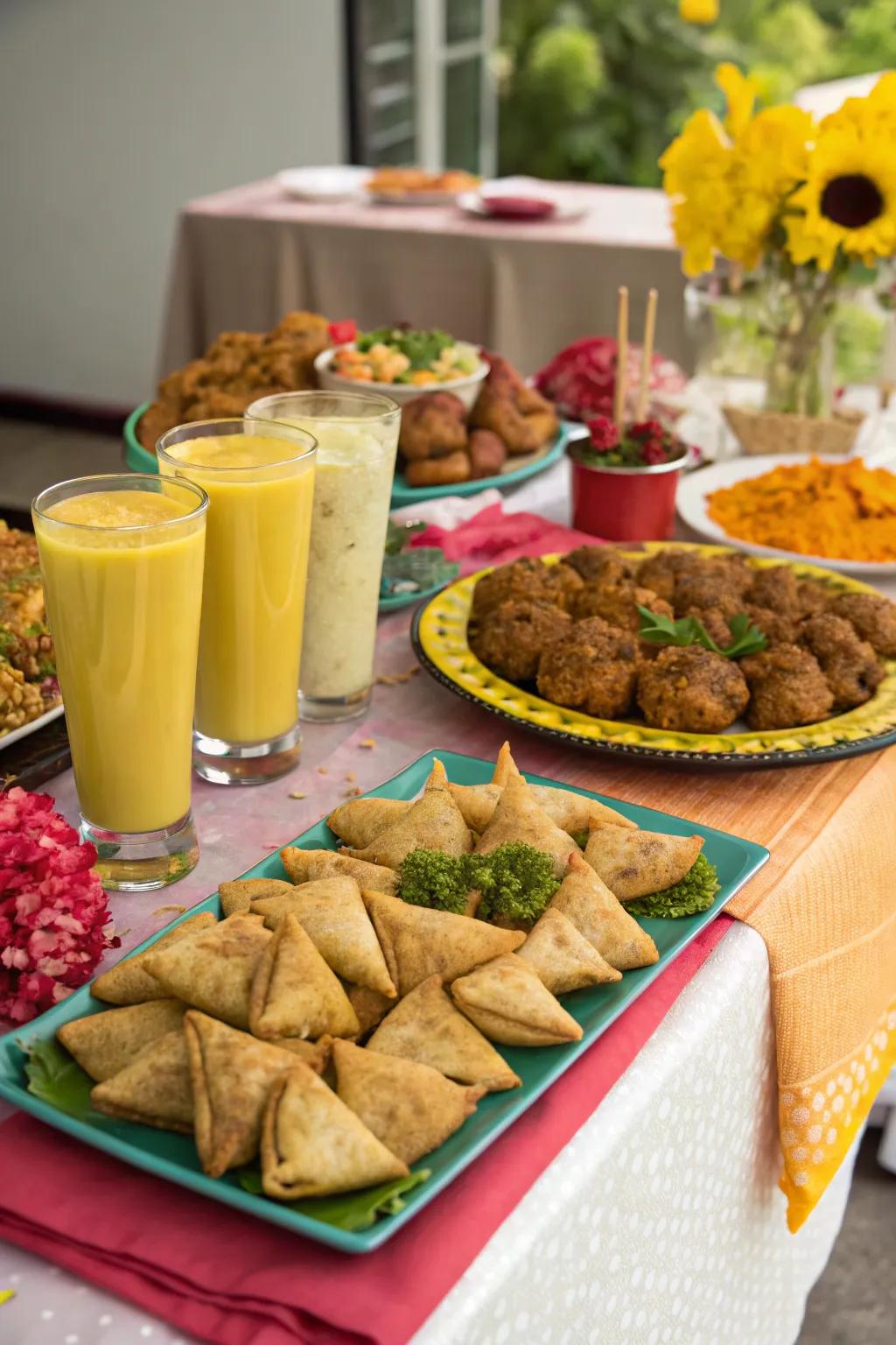 Savor the flavors with delicious Indian snacks and drinks.