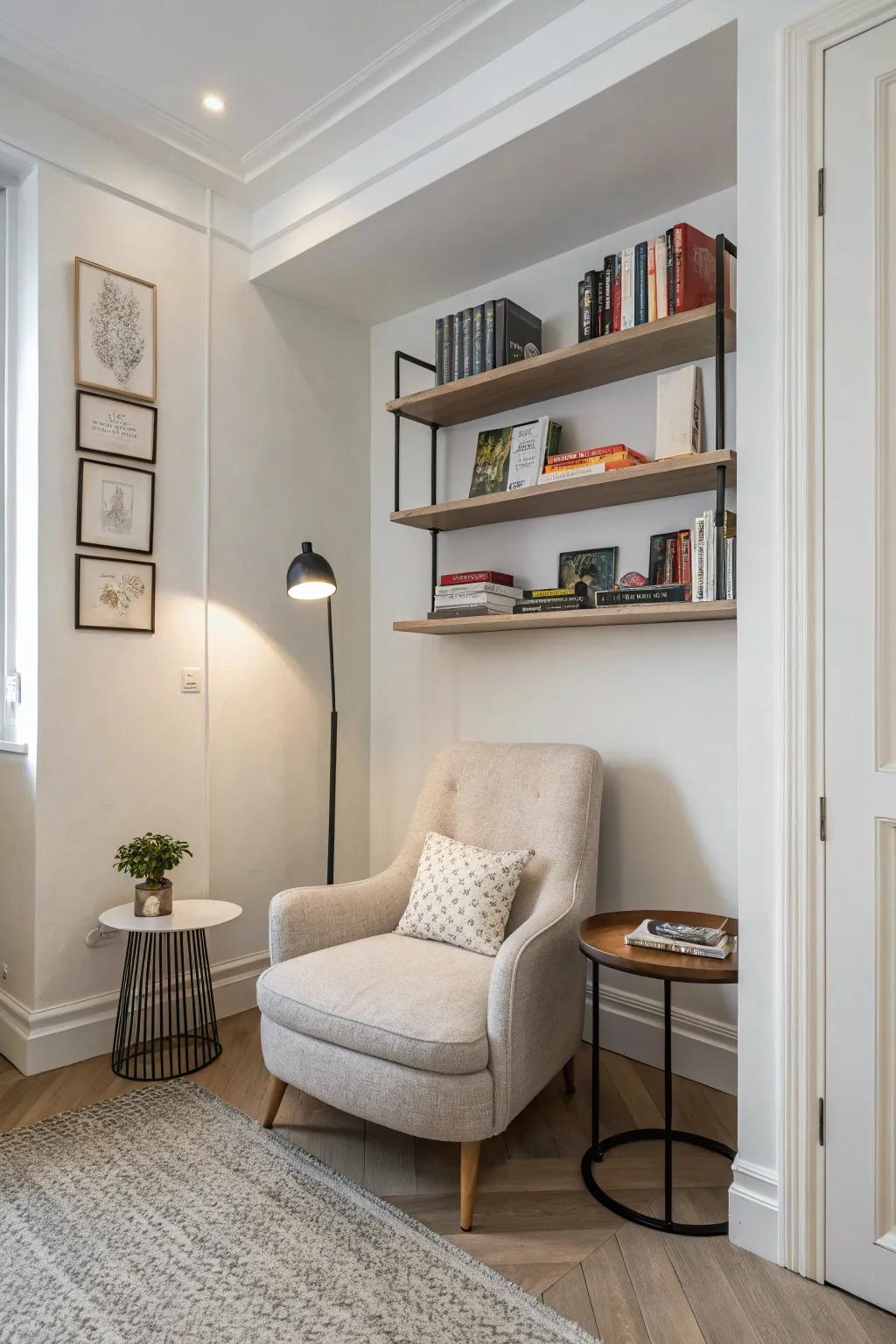 A sleek minimalist nook intertwining simplicity with sophistication.