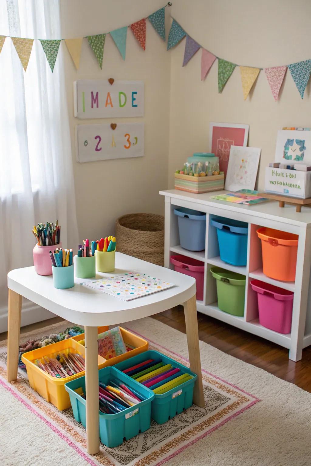 A crafting corner that inspires creativity and hands-on fun.