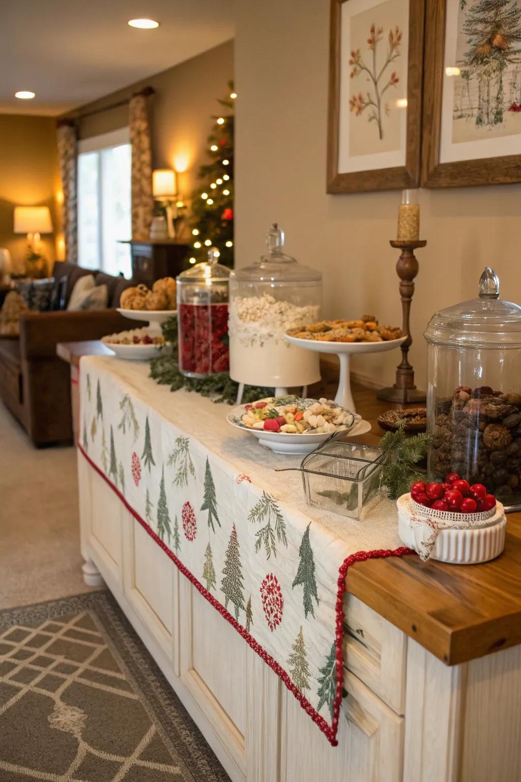 Ornamental accents can make your buffet both inviting and chic.