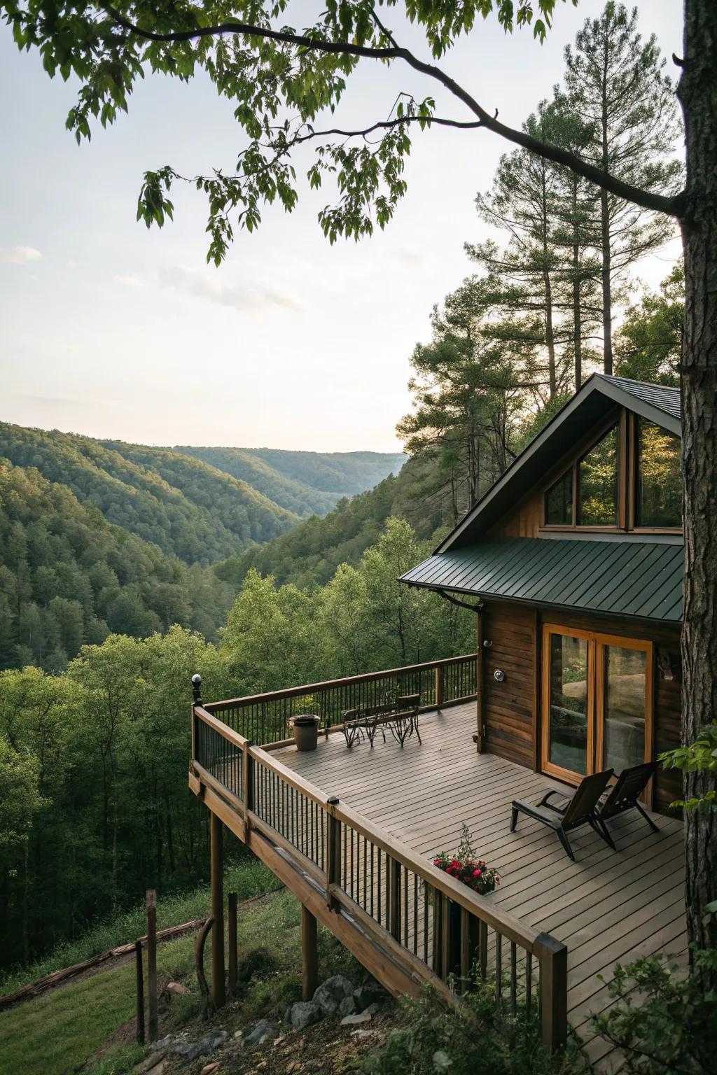 An outside patio easily extends the usable space into nature.