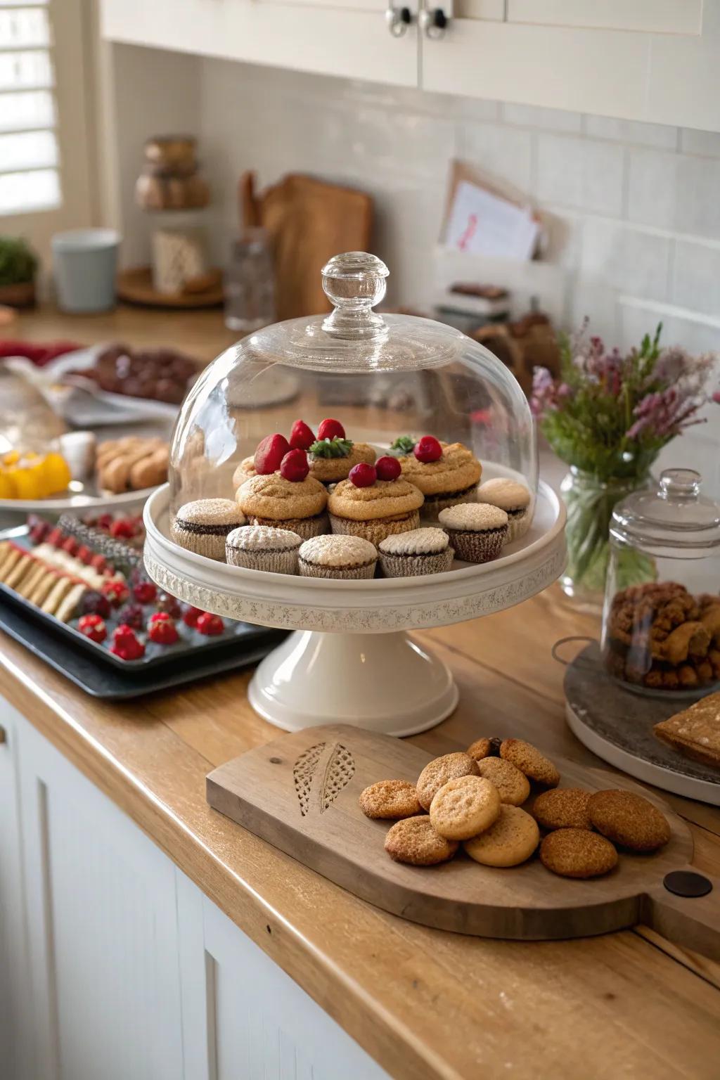 Stylishly show off your sweets using an exquisite dome display.
