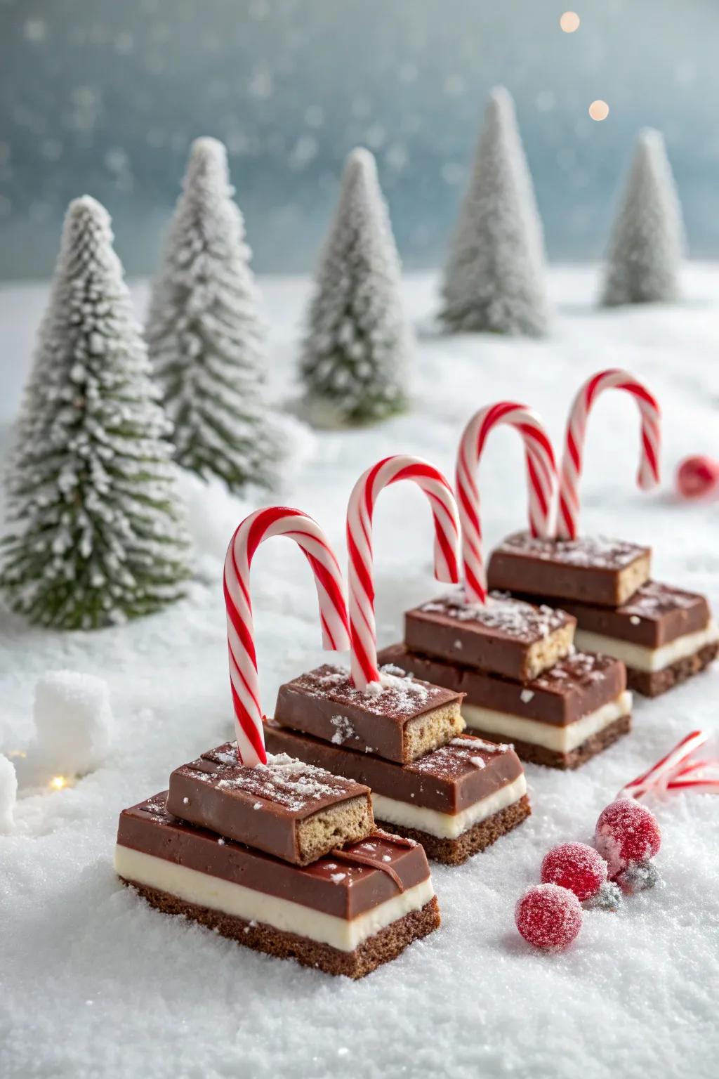 Sweet sleds prepared to deliver Yuletide happiness.