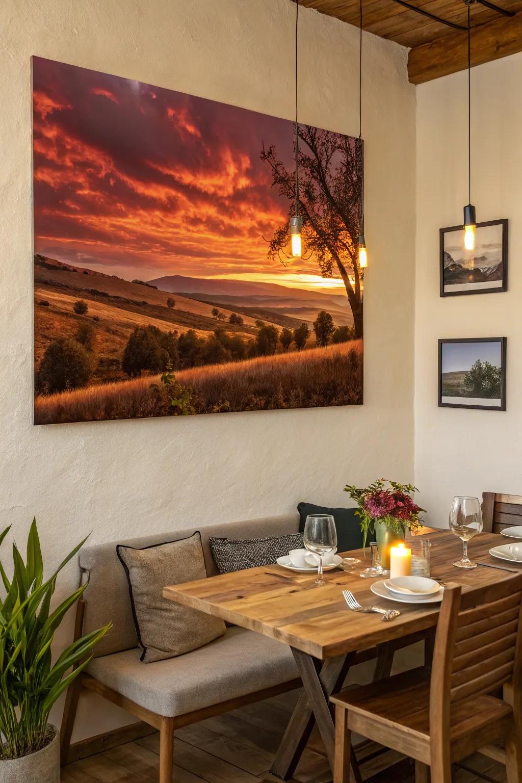 Vista of an eventide scene gracing a tranquil dining spot