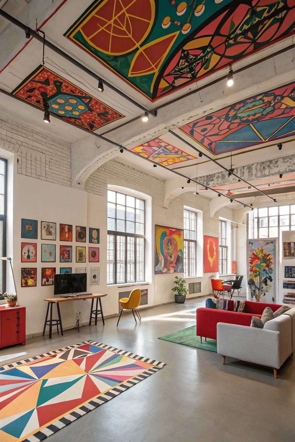 Bold ceiling panels turn your ceiling into a piece of art.