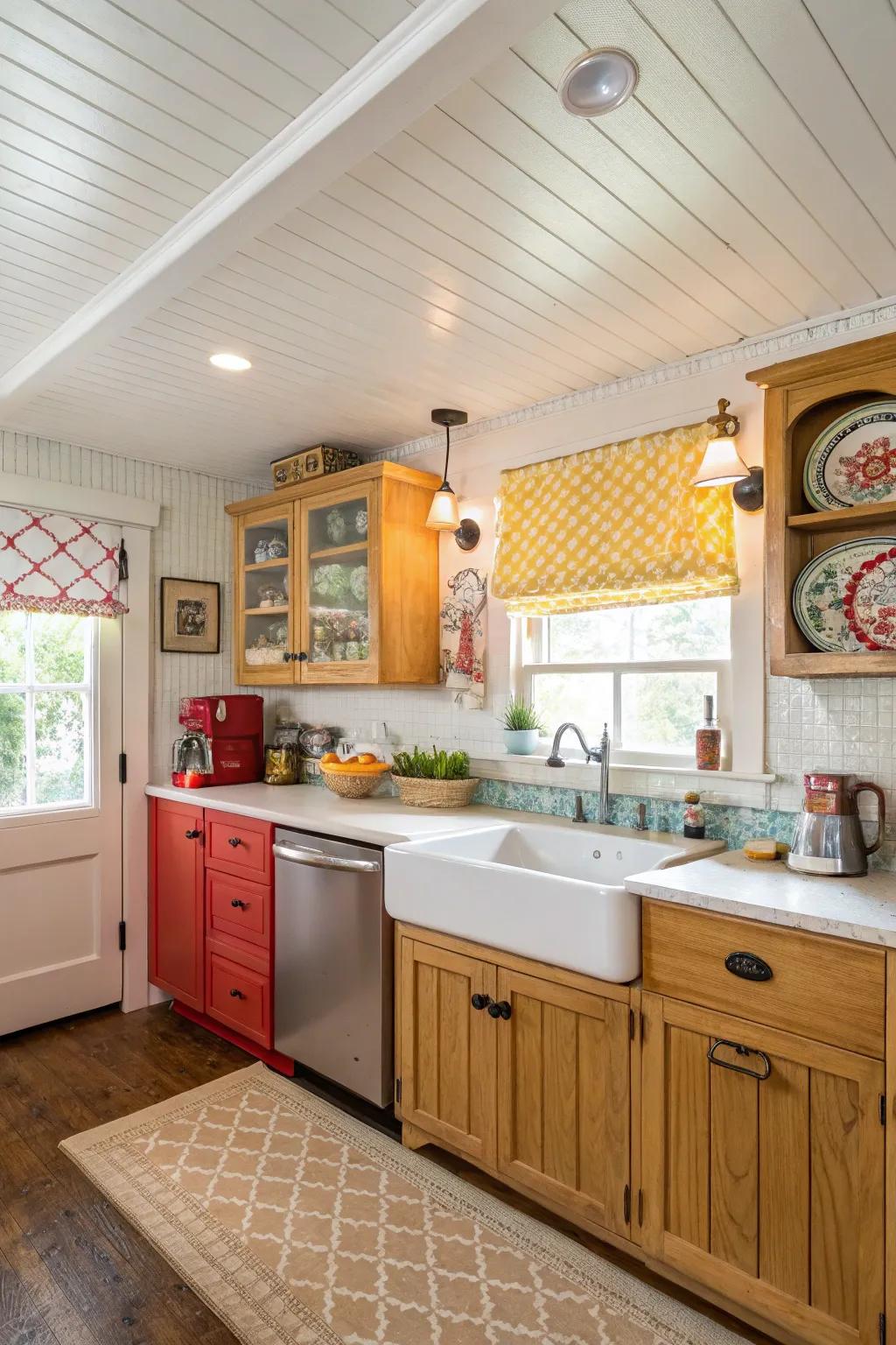 Beadboard ceilings bring cottage charm to any room.