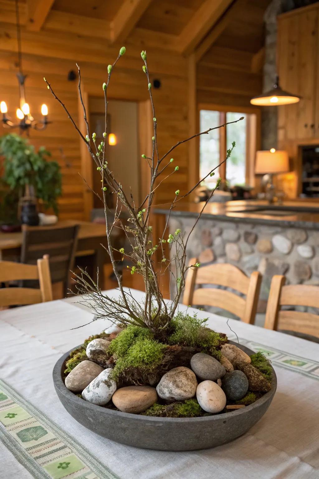 Verdant carpet adds an earthy, organic element to your table.