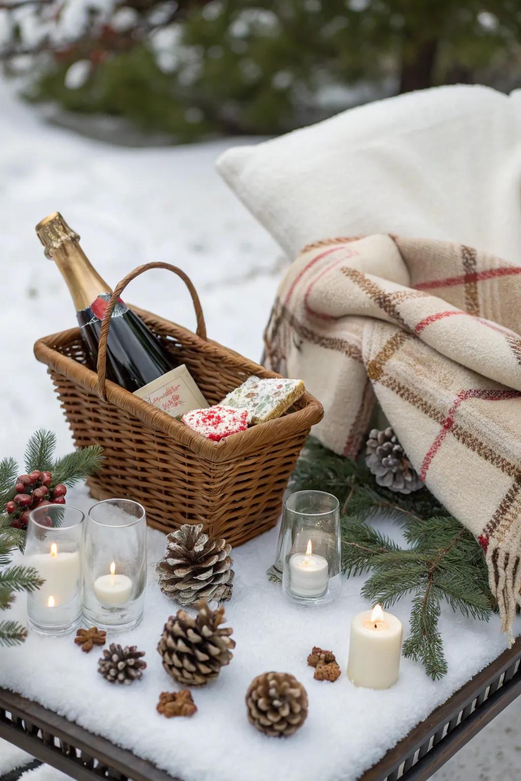 Icy wonderland with bubbly and minty covering.