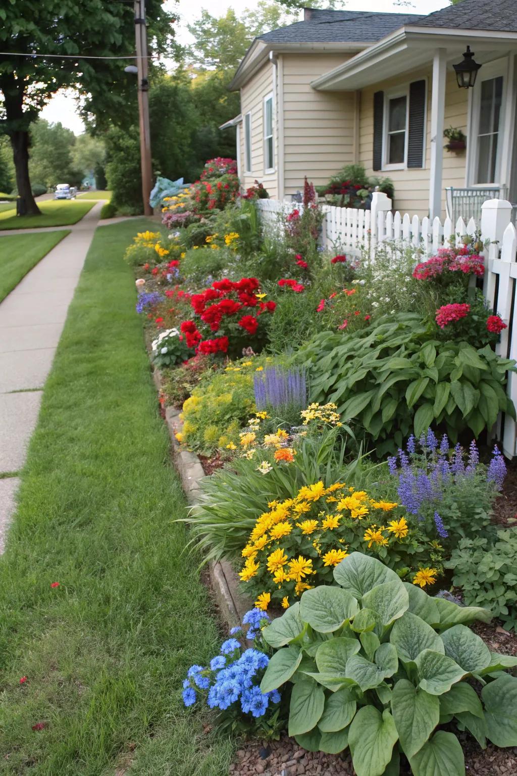 A vibrant flora assortment animates your yard with vigor.