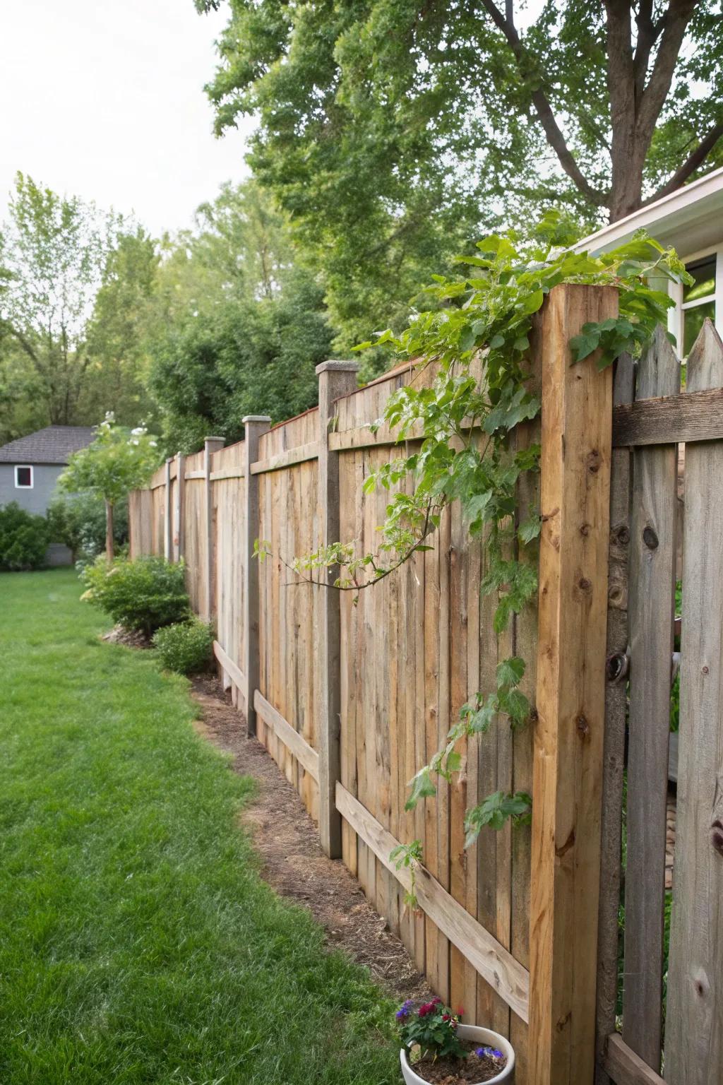 A DIY timber palisade can be both economical and charming.