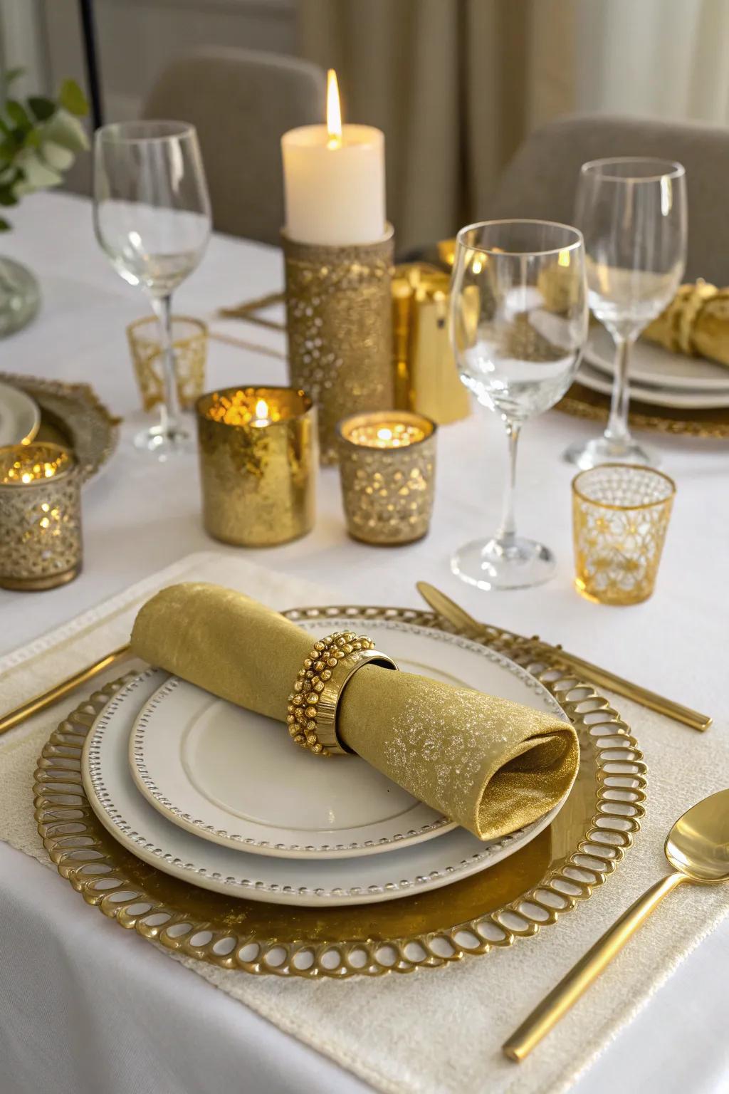 Metallic touches add a glamorous touch to your Christmas decor.