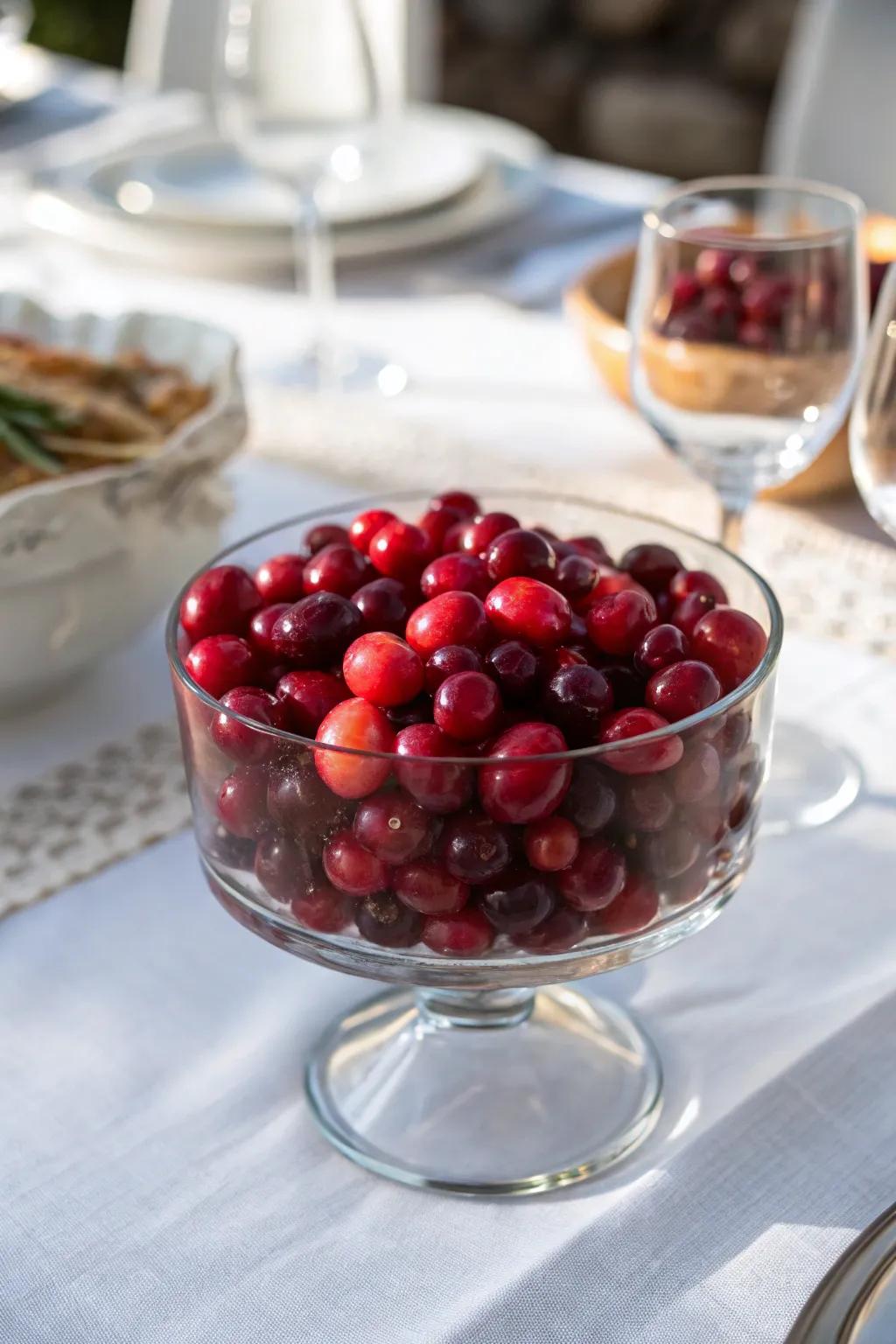Vibrant and celebratory: red berries contribute a splash of holiday hue.