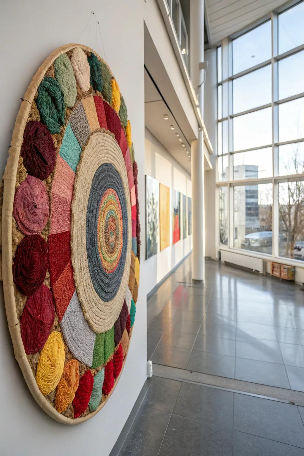 Experiment with texture in varied medium circles.
