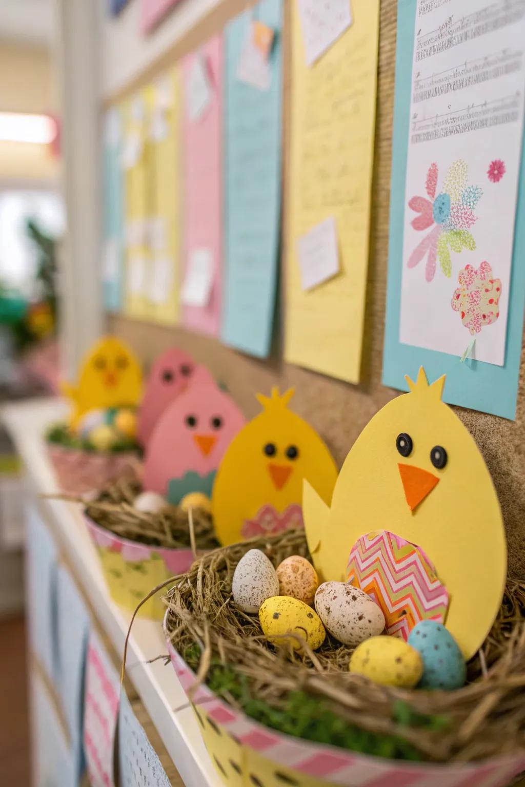 A sweet bird focused bulletin board perfect for Easter.