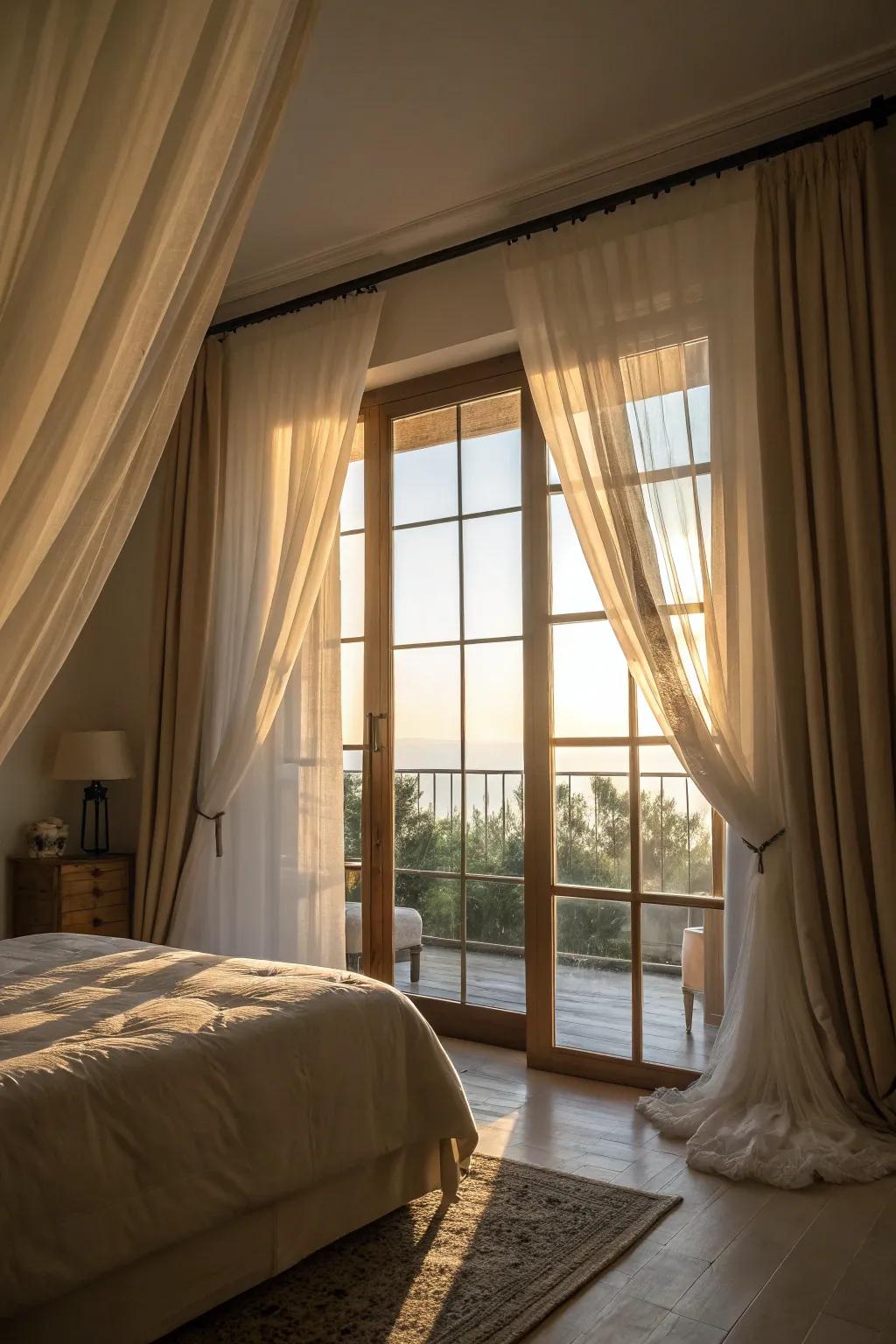 Elegant window coverings enhance privacy and add style.