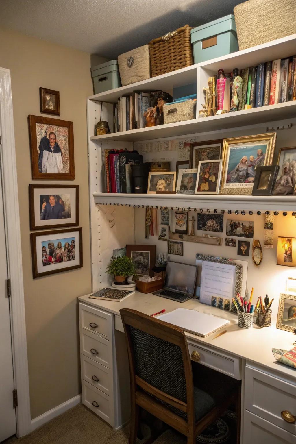 Make your cloffice feel warm and personal with touches that reflect you.