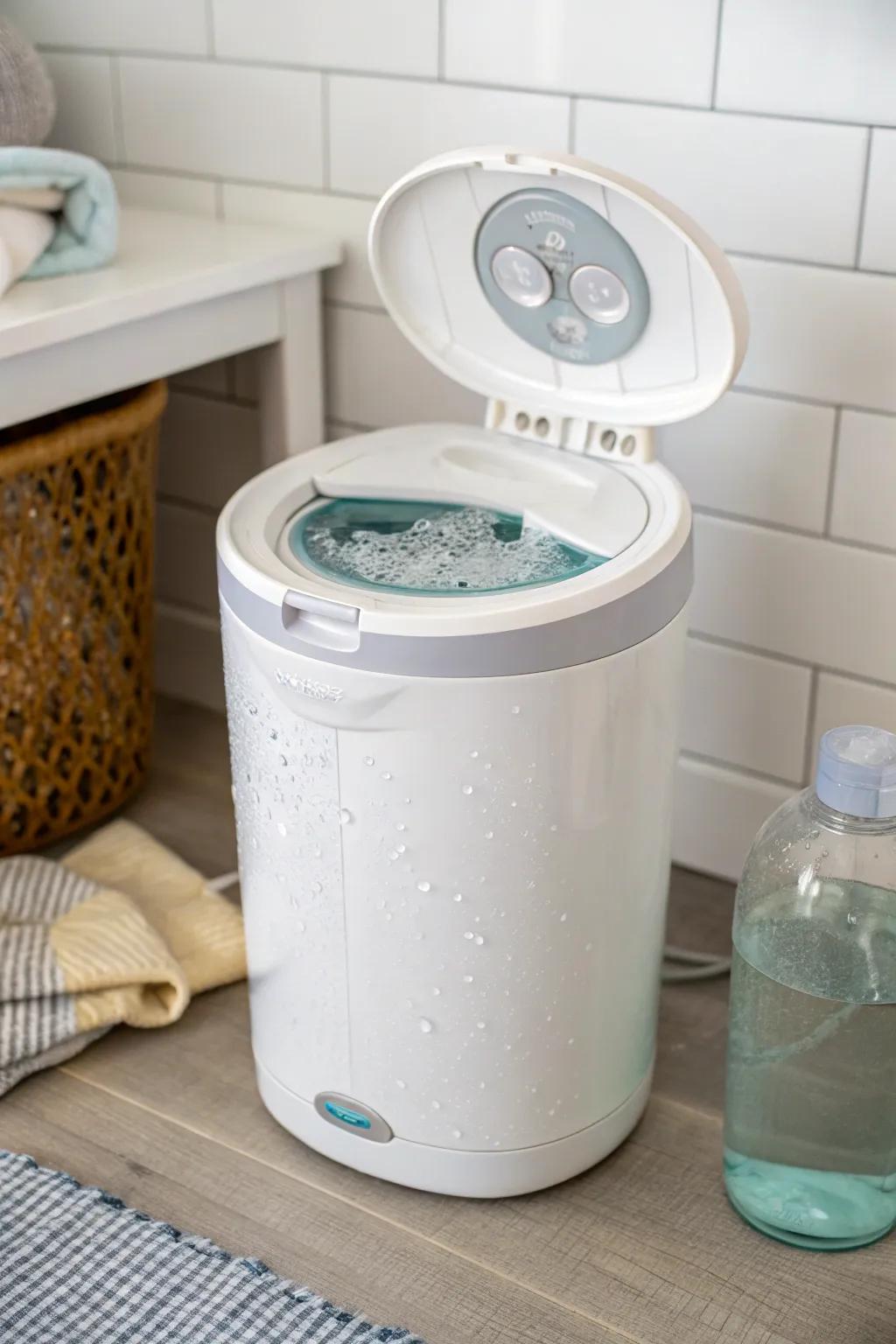 A sealed liquid container, perfect for stain removal with added essential oils for freshness.