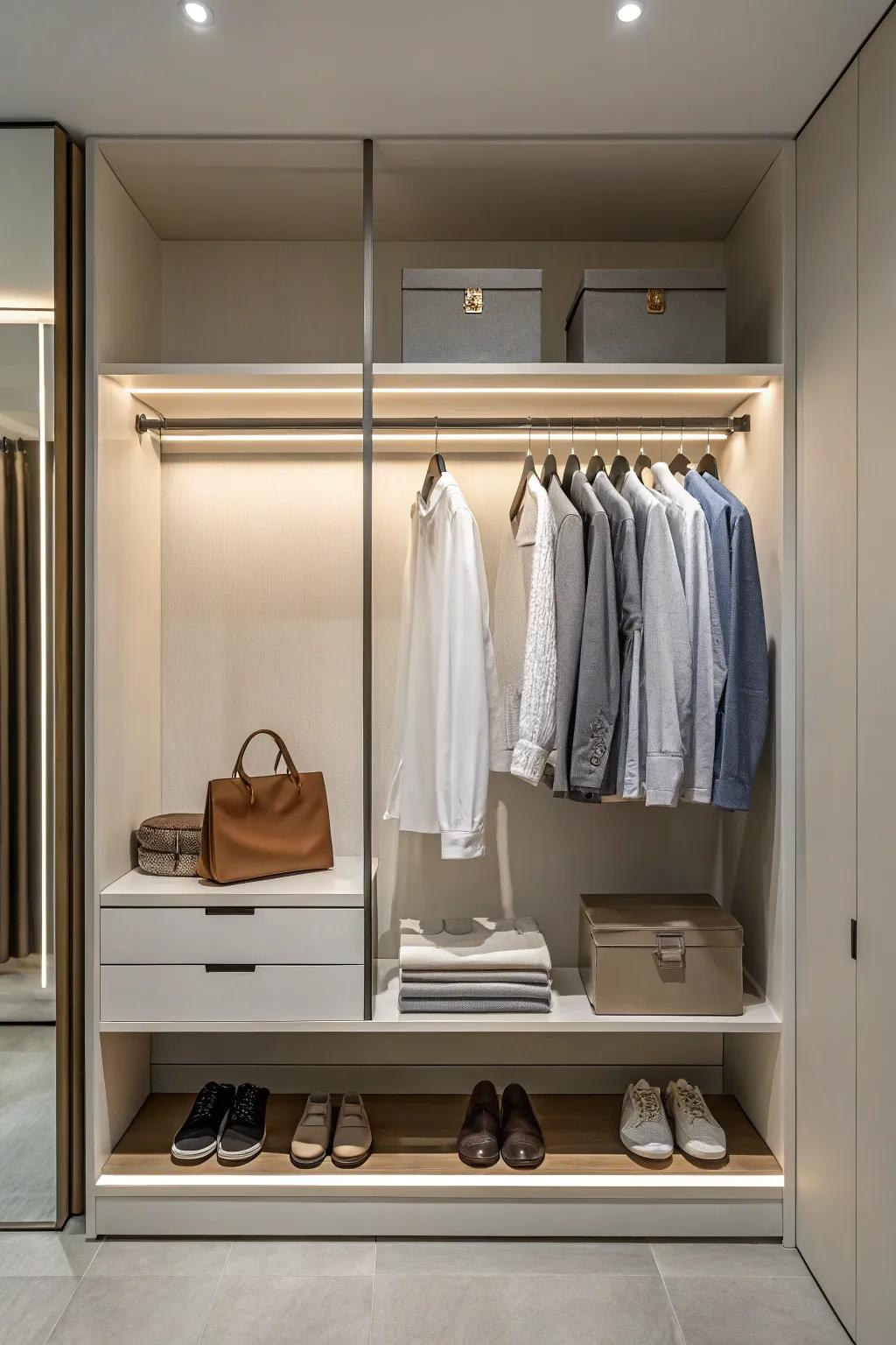 Simple designs foster serenity and spaciousness in compact areas.