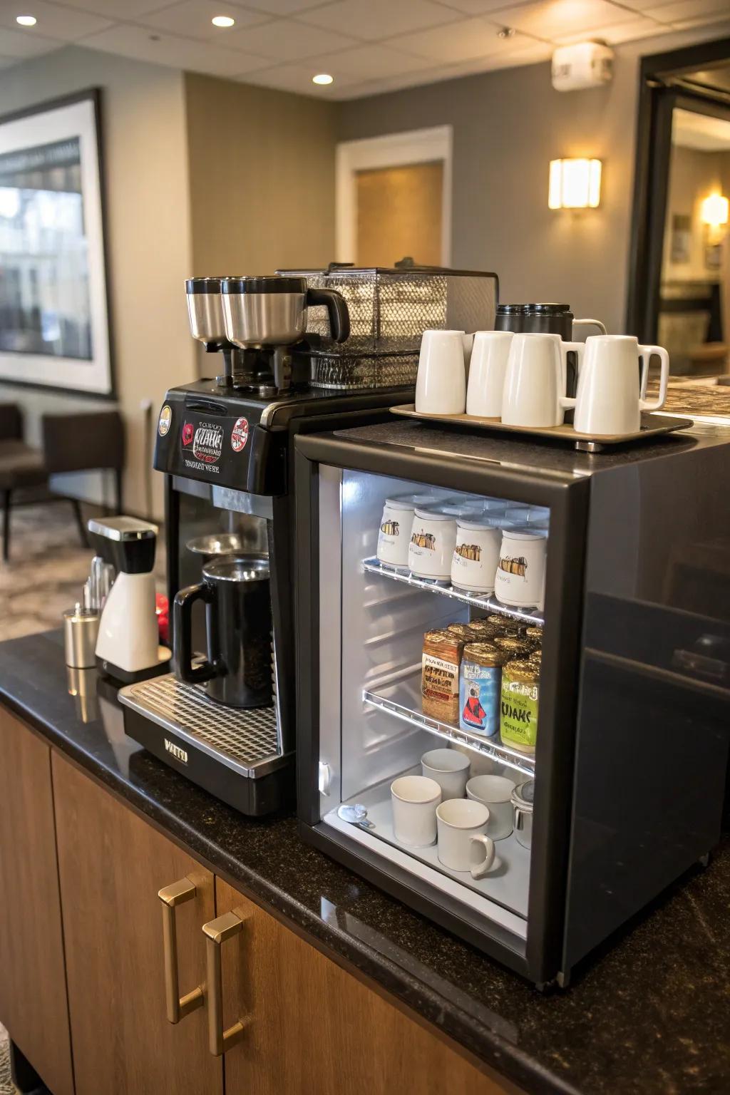 A versatile coffee and bar arrangement for all events.