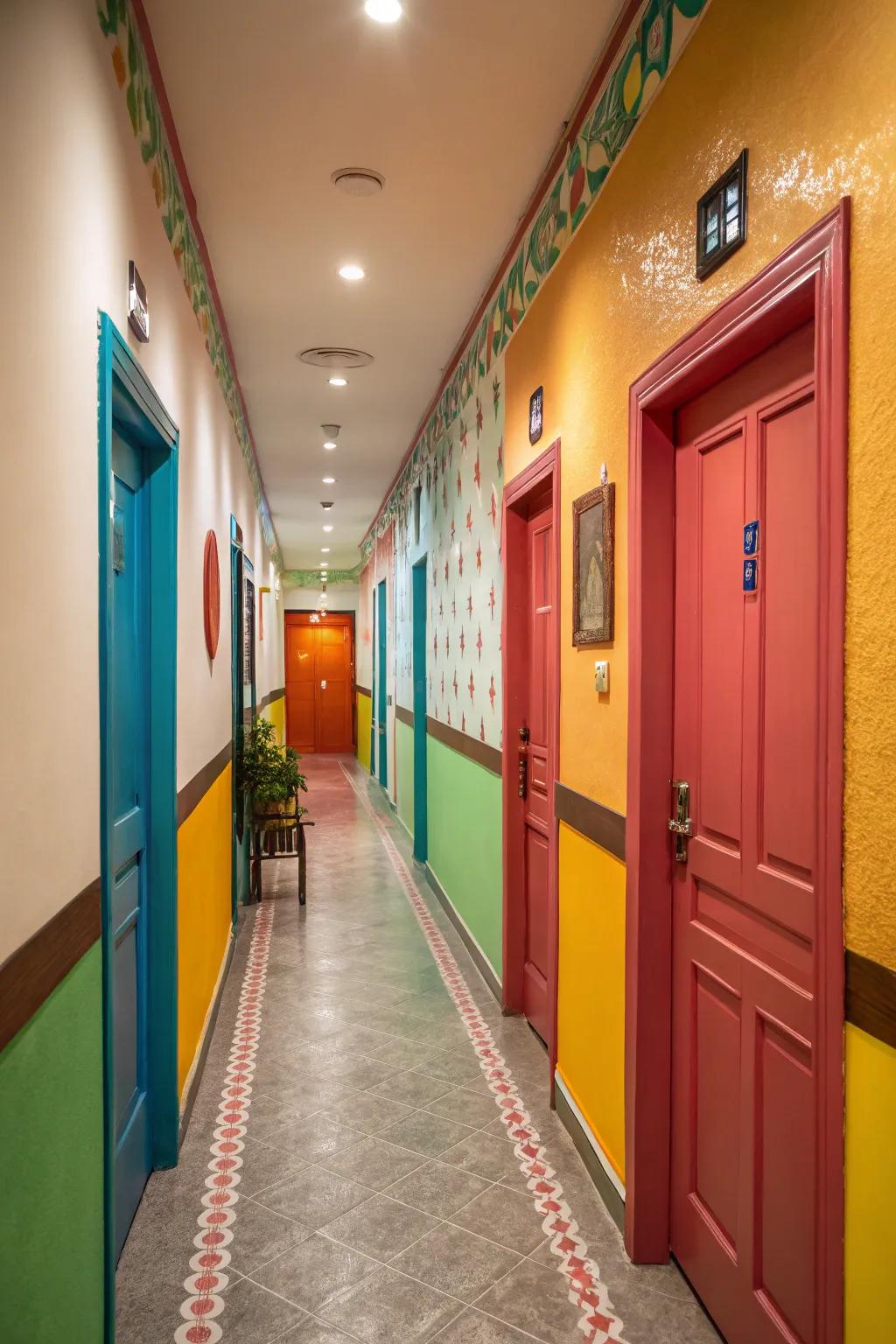 Contrasting borders make architectural elements pop.