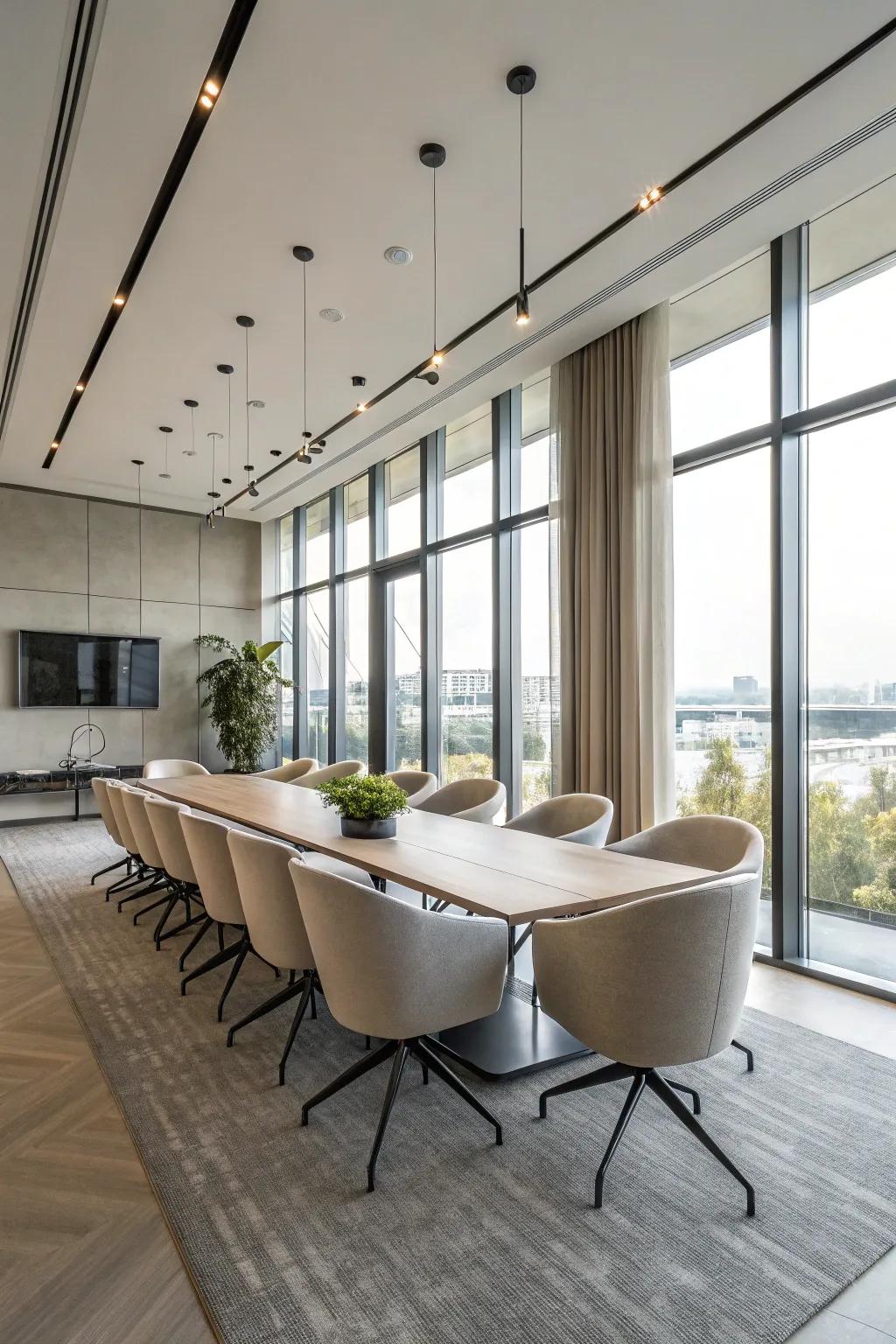 Understated furniture enhances the elegance of the space.