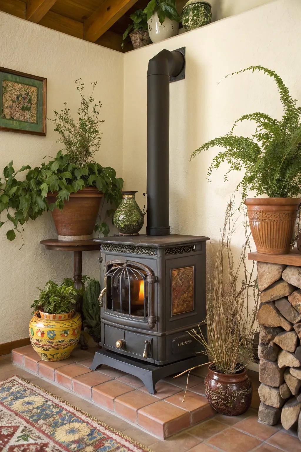 Decorative accents personalize and refine your fireside area.