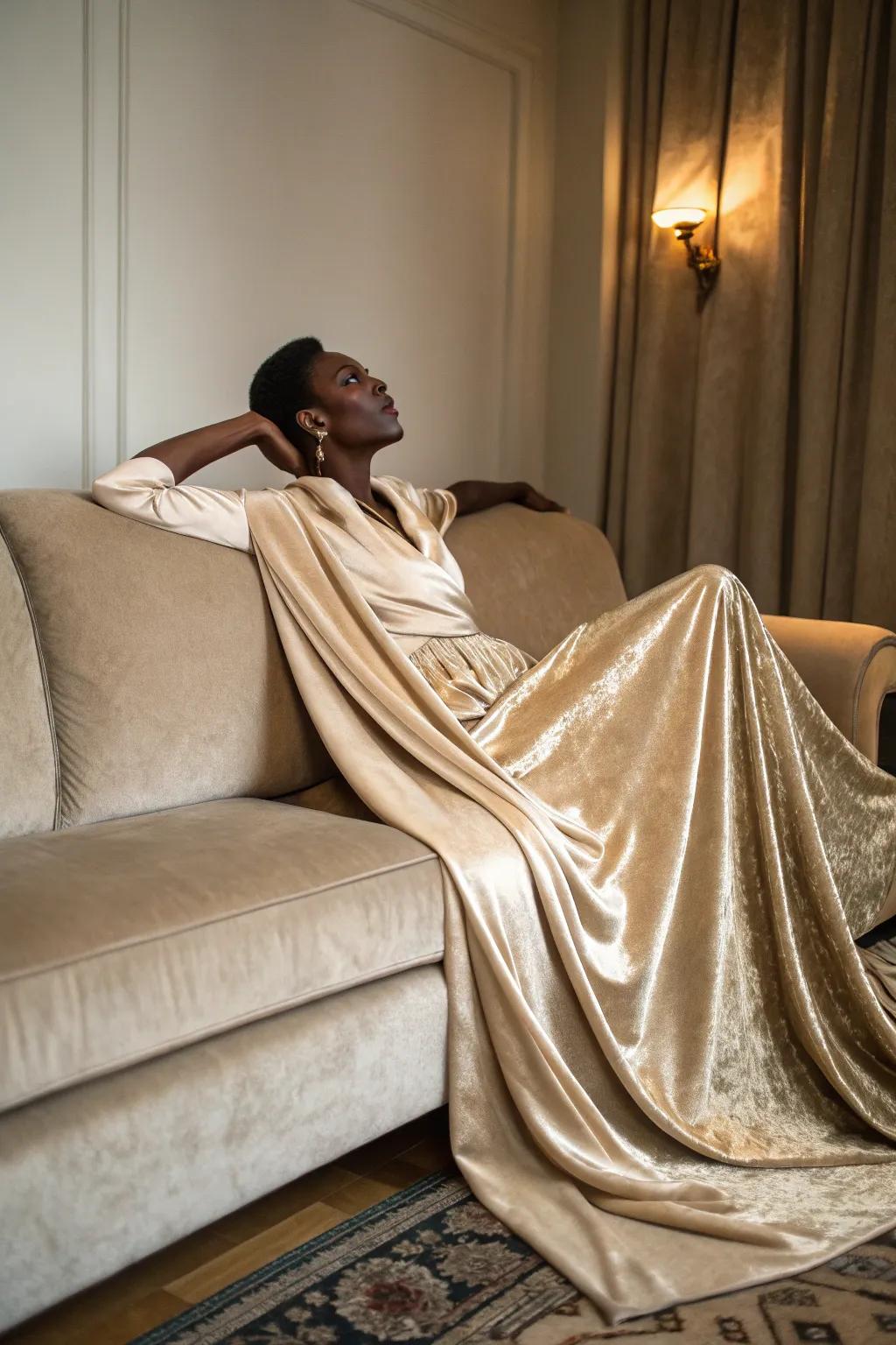 Elegant draping highlights the luxurious sensation of your setting.