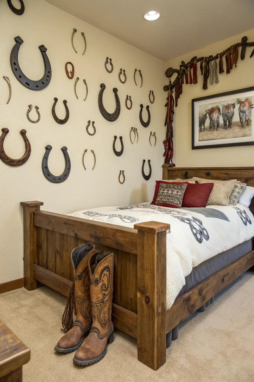 Horseshoes offer a playful, lucky appeal.