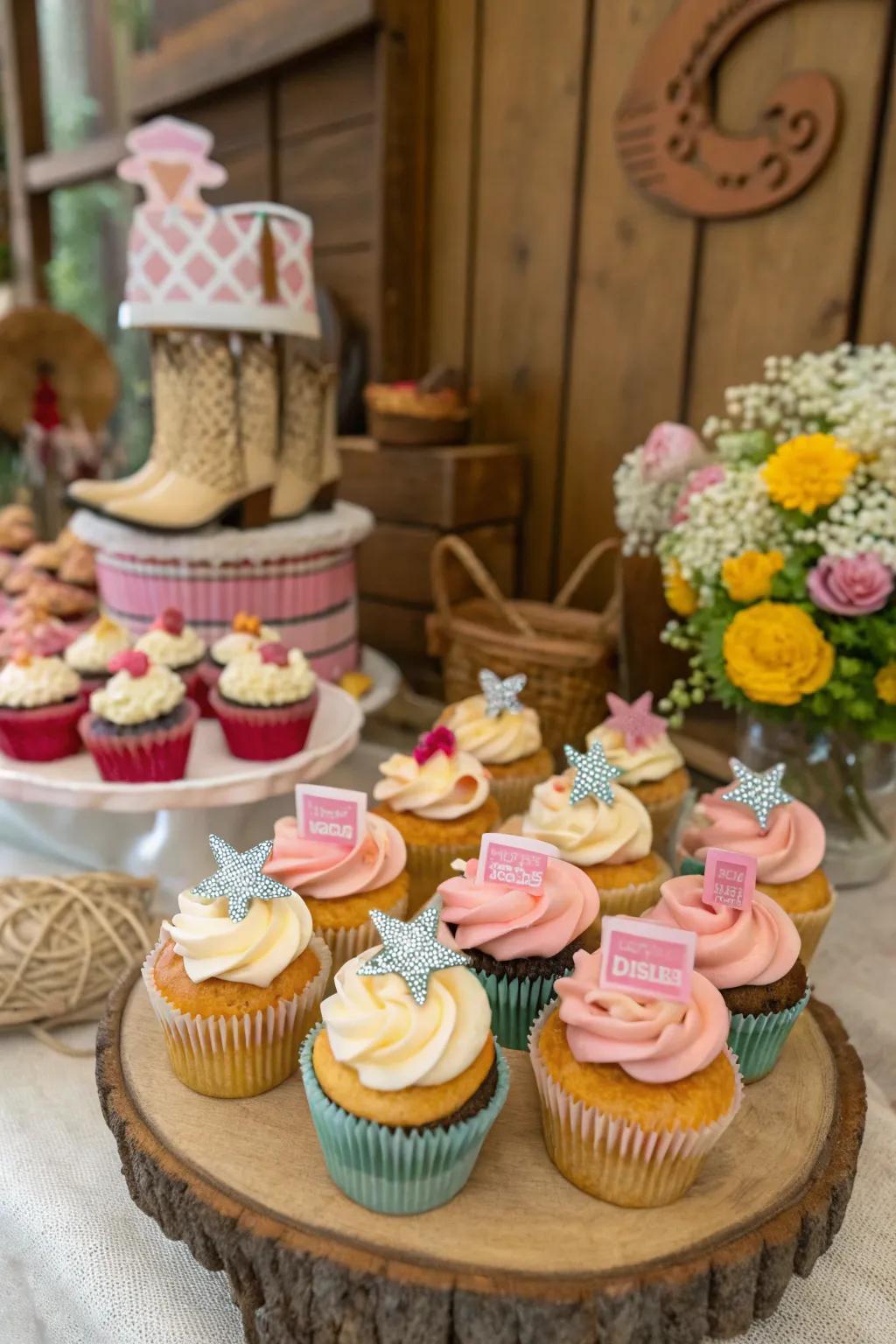 Themed desserts add a sweet touch to your cowgirl wingding.