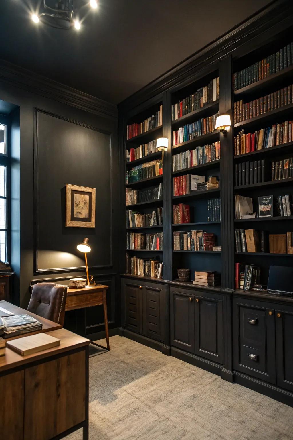 Shelving imparts texture and fascination to the office.